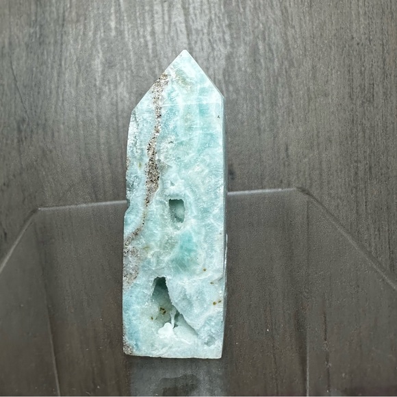 Blue Aragonite Crystal Stone Tower Point
Please see photos for measurements - Picture 1 of 10